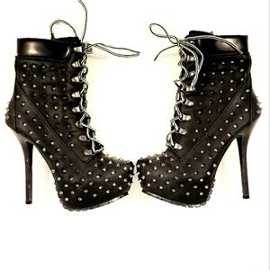 Spiked Combat Heel Boots